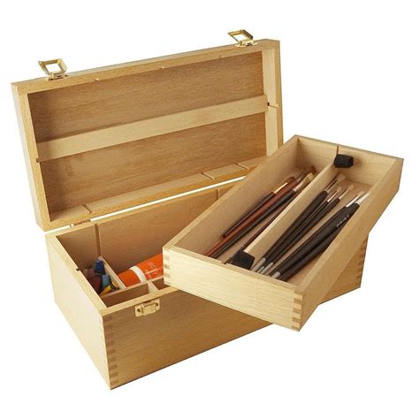 wooden paint storage box